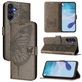 Mobigear Flowers Samsung Galaxy A17 Hoesje Bookcase Portemonnee - Grijs