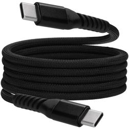 Mobiparts Magnetic Braided USB-C naar USB-C Kabel 1 m - Black