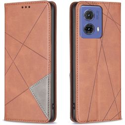 Mobigear Rhombus Slim Motorola Moto G85 Hoesje Bookcase - Bruin