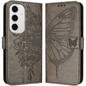 Mobigear Butterfly Samsung Galaxy S24 FE Hoesje Bookcase Portemonnee - Grijs