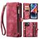 Caseme 008 iPhone 14 Hoesje Uitneembare 2in1 Bookcase Portemonnee - Rood