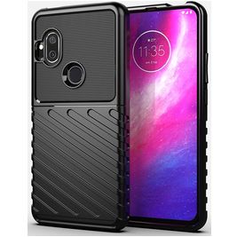 Mobigear Groove Motorola One Hyper Hoesje Flexibel TPU Backcover - Zwart