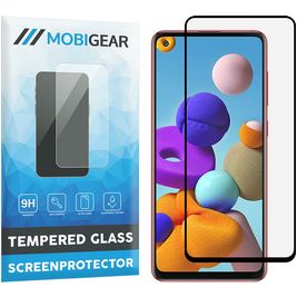 Mobigear Premium Samsung Galaxy A21s Glazen Screenprotector - Case Friendly - Zwart