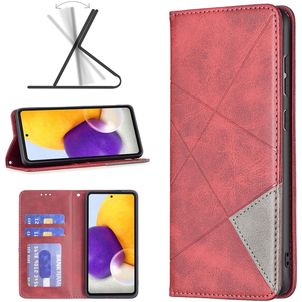 Mobigear Rhombus Slim Samsung Galaxy A73 Hoesje Bookcase - Rood