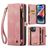 Caseme 008 iPhone 14 Hoesje Uitneembare 2in1 Bookcase Portemonnee - Roze