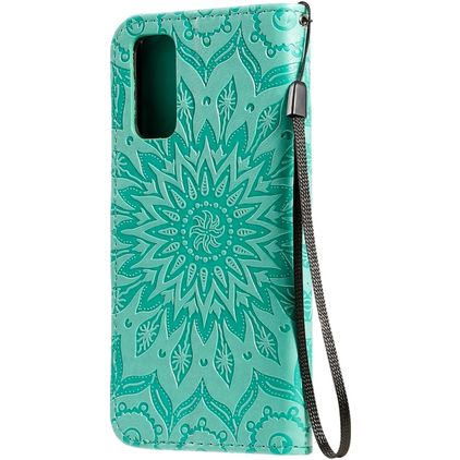 Mobigear Sunflower Samsung Galaxy S20 Hoesje Bookcase Portemonnee - Turquoise