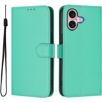 Mobigear Urban Wallet iPhone 16 Hoesje Bookcase Portemonnee - Groen