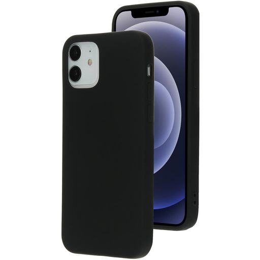 Mobiparts iPhone 12 Siliconen Hoesje Backcover - Zwart