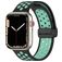 Mobigear Sport Plus Mag Siliconen Apple Watch Bandje Magneetsluiting - 42/41/40/38 mm - Zwart / Turquoise
