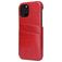 Fierre Shann Premium Card iPhone 12 Hoesje Backcover met Pasjeshouder - Rood