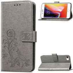 Mobigear Clover iPhone 7 Hoesje Bookcase Portemonnee - Grijs