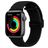 Mobigear Braided Mag Nylon Apple Watch Bandje Magneetsluiting - 49/46/45/44 mm - Zwart