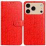 Mobigear Flowers iPhone 17 Pro Max Hoesje Bookcase Portemonnee - Rood