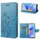 Mobigear Flowers OPPO A17 Hoesje Bookcase Portemonnee - Blauw