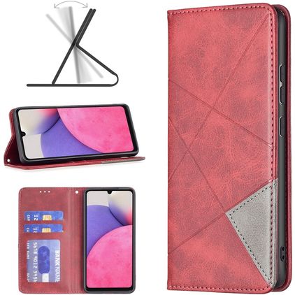 Mobigear Rhombus Slim Samsung Galaxy A33 Hoesje Bookcase - Rood