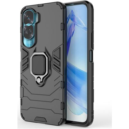Mobigear Armor Ring HONOR 90 Lite Hoesje Hardcase Backcover Shockproof met Ringhouder - Zwart