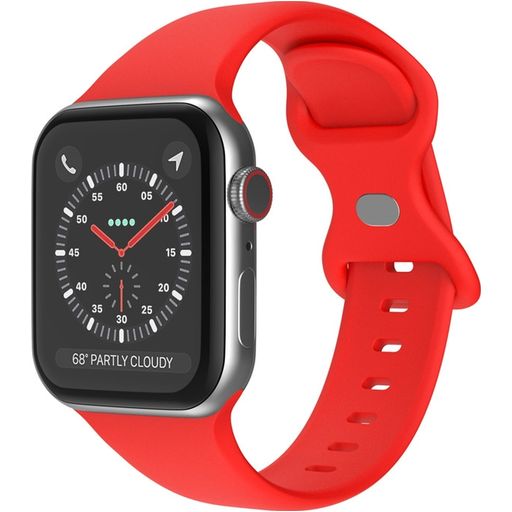 Mobigear Sport Dual Siliconen Apple Watch Bandje Druksluiting - 42/41/40/38 mm - Rood