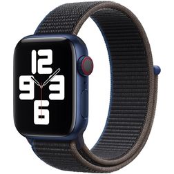 Mobigear Woven Nylon Apple Watch Bandje Klittenbandsluiting - 49/46/45/44 mm - Charcoal