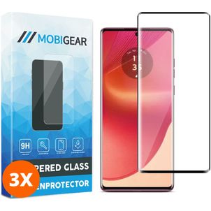 Mobigear Premium Motorola Edge 50 Fusion Glazen Screenprotector - Case Friendly - Zwart (3-Pack)