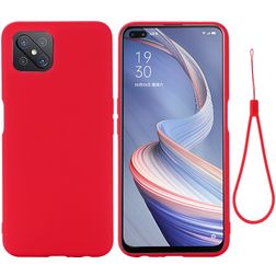 Mobigear Rubber Touch OPPO Reno 4 Z 5G Siliconen Hoesje Backcover - Rood