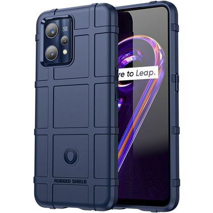Mobigear Rugged Shield Realme 9 Pro Plus Hoesje Flexibel TPU Backcover Shockproof - Blauw