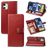 Mobigear Snap Button iPhone 12 Hoesje Bookcase Portemonnee - Rood