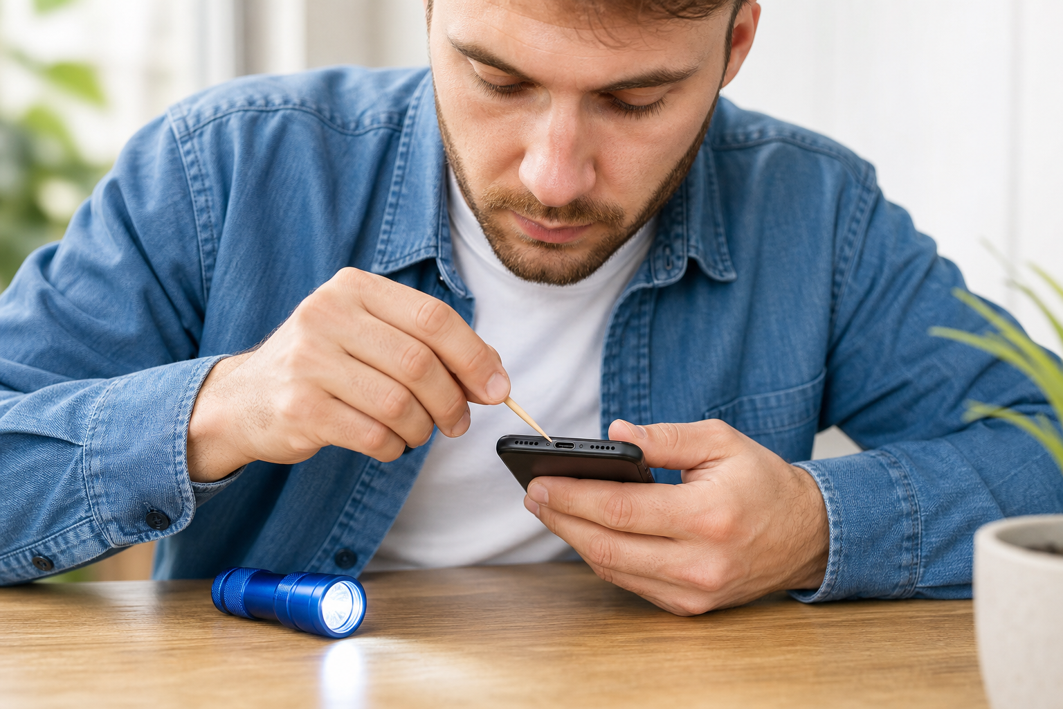 Hoe maak je je oplaadpoort van je telefoon schoon?