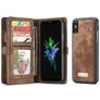 Caseme 008 iPhone XS Hoesje Uitneembare 2in1 Bookcase Portemonnee - Bruin