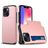 Mobigear Card iPhone 15 Hoesje Hardcase Backcover Shockproof met Pasjeshouder - Roségoud