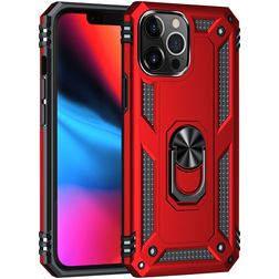 Mobigear Armor Ring iPhone 13 Pro Hoesje Hardcase Backcover Shockproof met Ringhouder - Rood