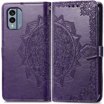 Mobigear Mandala Nokia X30 Hoesje Bookcase Portemonnee - Paars