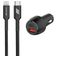Mobigear Essentials Dual USB / USB-C Autolader Apple Lightning 1 m Power Delivery 48W - Zwart