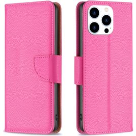 Mobigear Excellent iPhone 16 Pro Hoesje Bookcase Portemonnee - Magenta