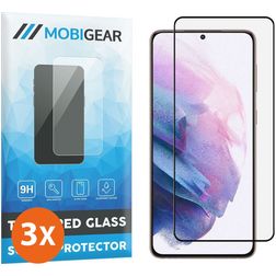 Mobigear Premium Samsung Galaxy S21 Plus Glazen Screenprotector - Case Friendly - Zwart (3-Pack)