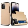 Mobigear Card iPhone 15 Pro Max Hoesje Hardcase Backcover Shockproof met Pasjeshouder - Goud