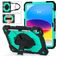 Mobigear SureGrip Xtreme iPad 11 (2025) Hoes Hard Kunststof,Siliconen Backcover + Stylus Houder + Schouderband + Standaard - Zwart / Turquoise