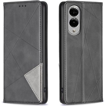 Mobigear Rhombus Slim Samsung Galaxy S25 Edge Hoesje Bookcase - Zwart