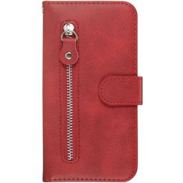 Mobigear Zipper Samsung Galaxy S20 Hoesje Bookcase Portemonnee - Rood Mobigear Zipper Samsung Galaxy S20 Hoesje Bookcase Portemonnee - Rood