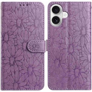 Mobigear Flowers iPhone 17 Hoesje Bookcase Portemonnee - Paars