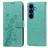 Mobigear Flowers Samsung Galaxy S26 Hoesje Bookcase Portemonnee - Groen