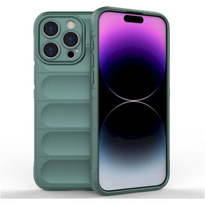 Mobigear Bumpy iPhone 15 Pro Max Hoesje Flexibel TPU Backcover - Groen