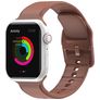 Mobigear Dashed Siliconen Apple Watch Bandje Gespsluiting - 49/46/45/44 mm - Bruin