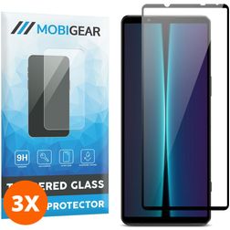 Mobigear Premium Sony Xperia 1 V Glazen Screenprotector - Case Friendly - Zwart (3-Pack)