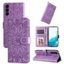 Mobigear Sunflower Samsung Galaxy S23 Hoesje Bookcase Portemonnee - Paars