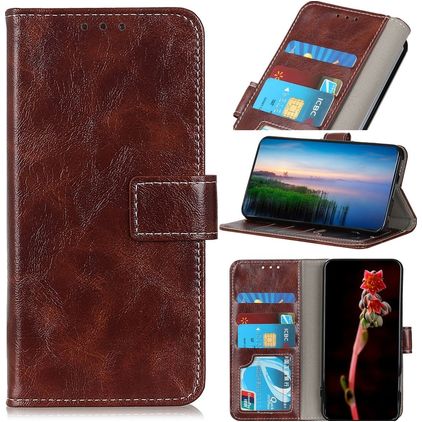 Mobigear Basic OnePlus 10T Hoesje Bookcase Portemonnee - Bruin