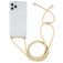 Mobigear Lanyard iPhone 12 Pro Max Flexibel TPU Hoesje met koord - Transparant / Geel