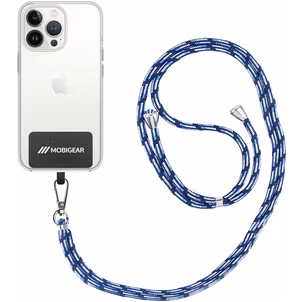 Mobigear Lanyard Universeel Telefoonkoord Verstelbaar - Zwart / Blauw / Babyblauw