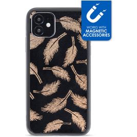 My Style Magneta iPhone 12 Mini Hoesje Flexibel TPU Backcover - Golden Feathers