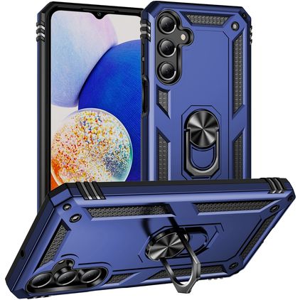 Mobigear Armor ring Samsung Galaxy A16 Hoesje Hardcase Backcover Shockproof met Ringhouder - Blauw