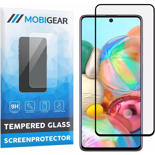 Mobigear Premium Samsung Galaxy A71 Glazen Screenprotector - Case Friendly - Zwart